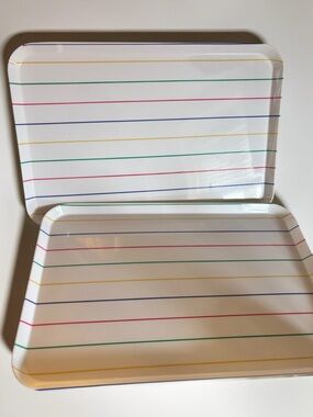 Vintage Italian Mebel Trays Set of 2 Color Stripe Kitchen Decor Gift